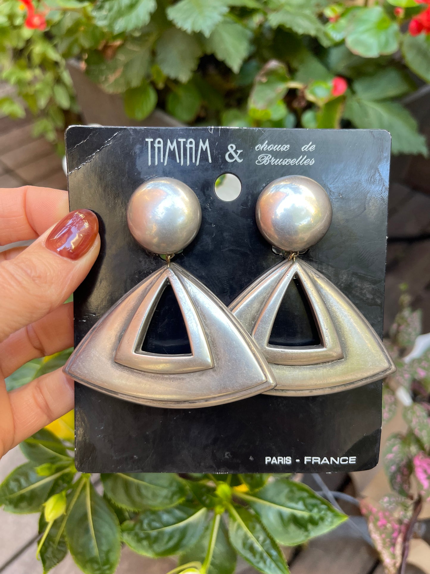 Vintage Deadstock Modernist Silver Earrings