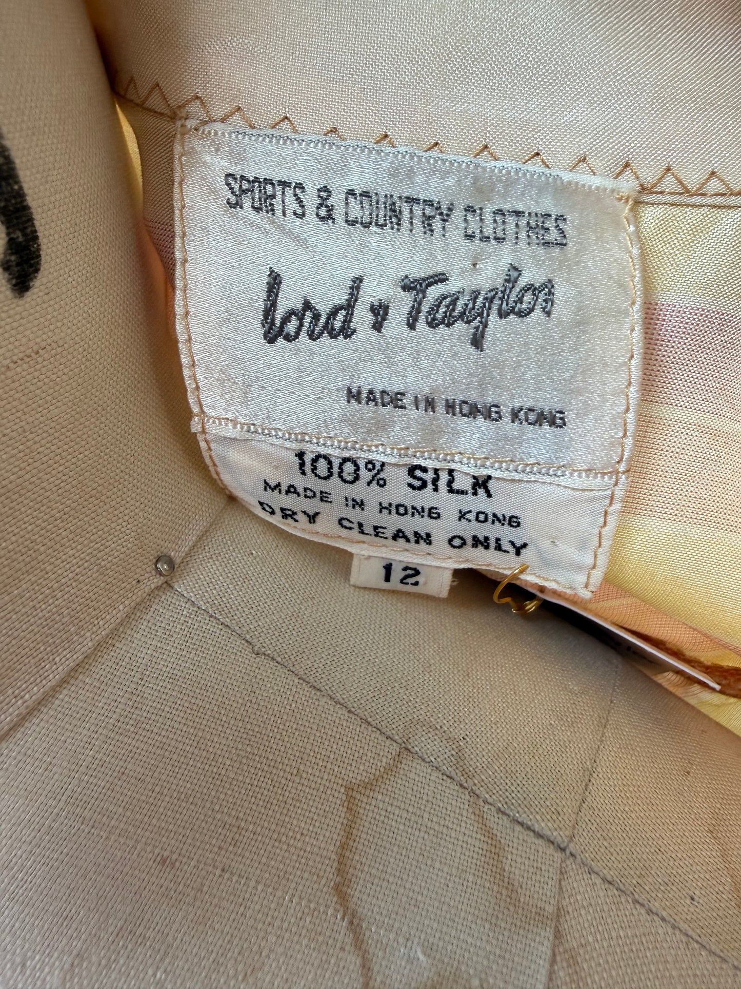 60s Lord & Taylor silk striped dress