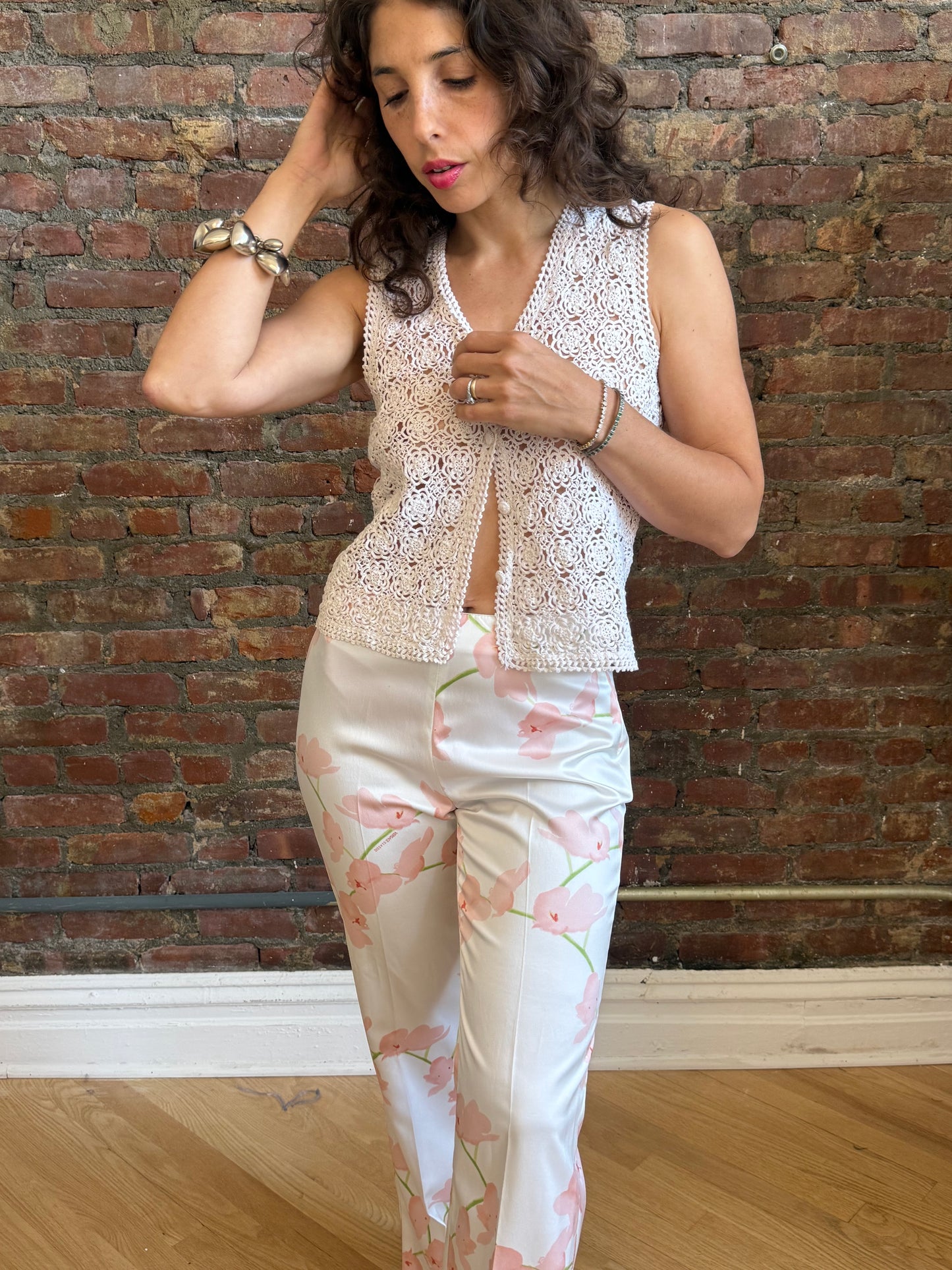 Versace Classic white floral pant