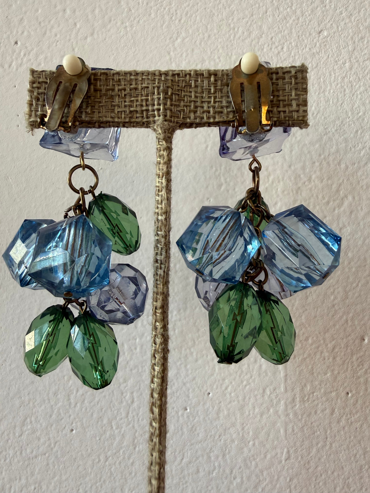 Vintage Sculptural Faceted Statement Earrings
