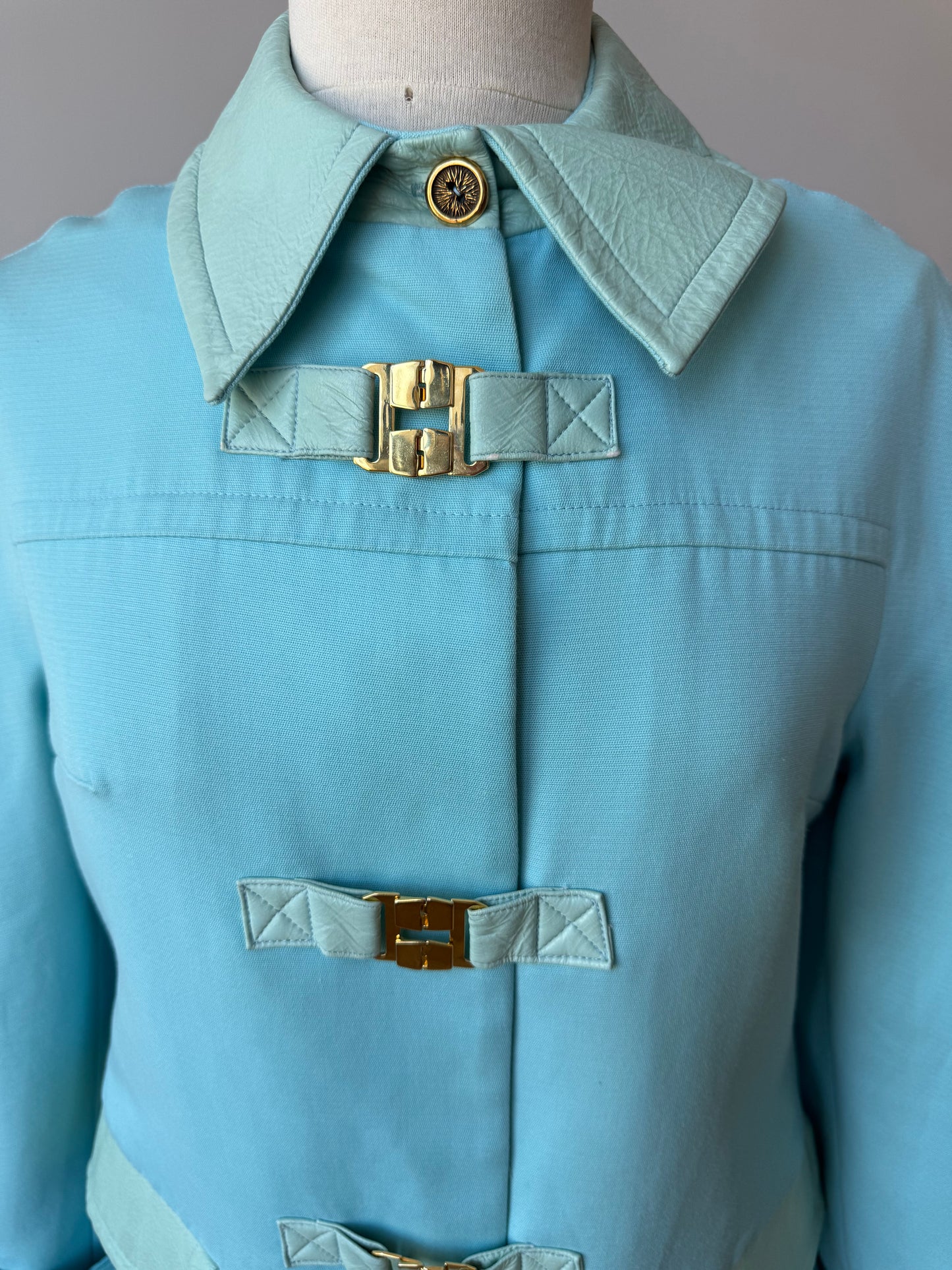 Vintage 1960s French Baby Blue Coat, Mod Era