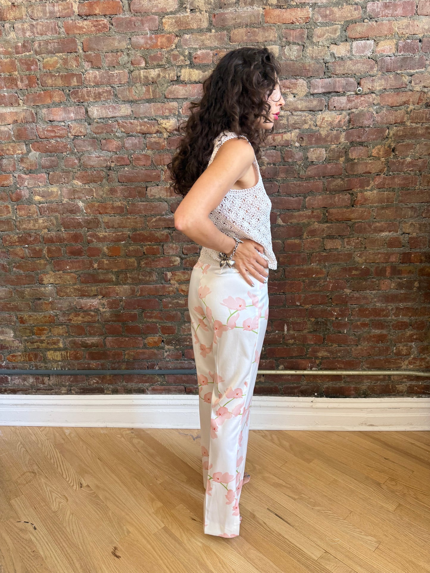 Versace Classic white floral pant