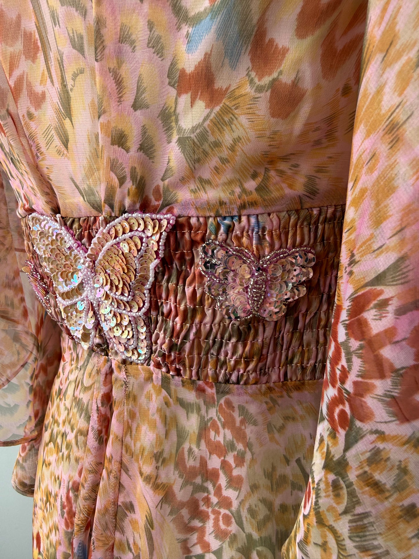 Y2K Vintage Sheer Butterfly Dress