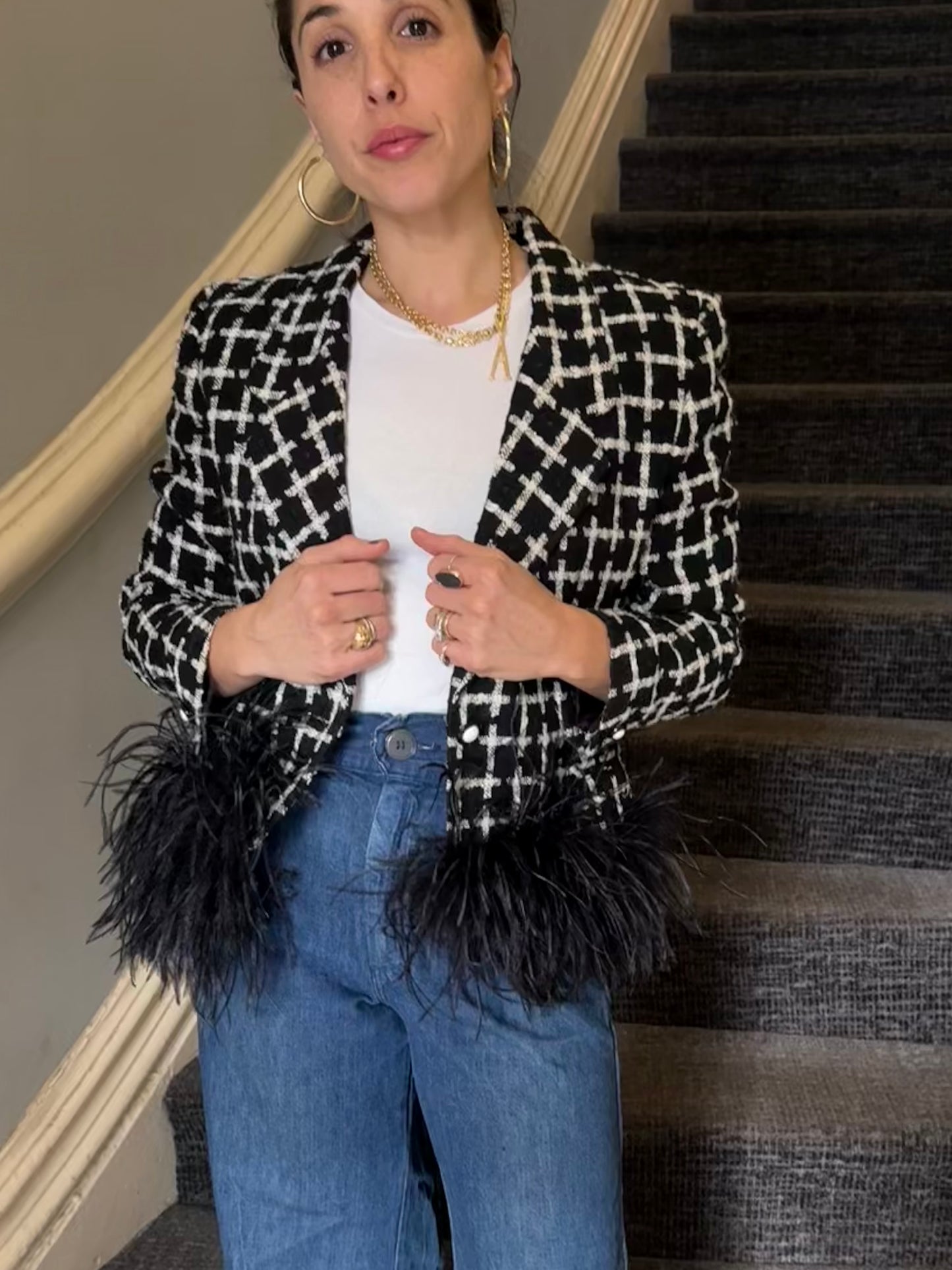 The Kiki - Vintage Black & White Blazer