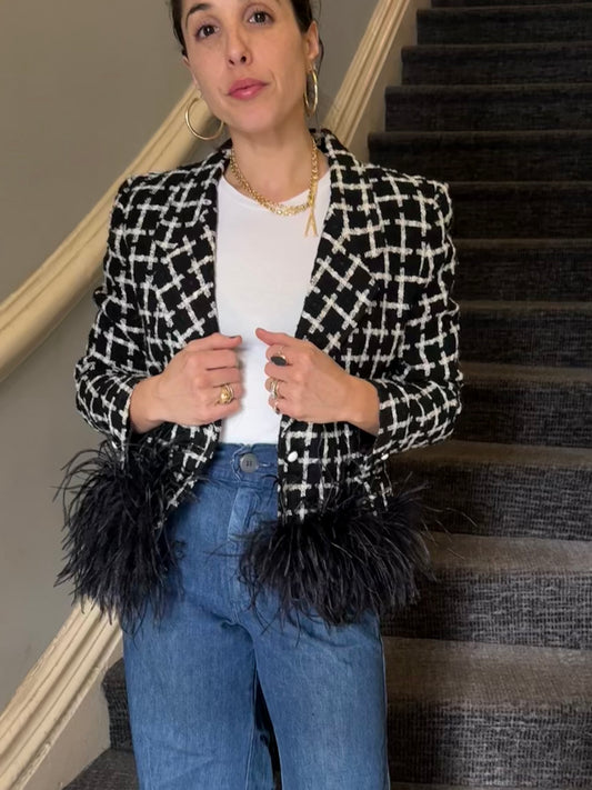 The Kiki - Vintage Black & White Blazer