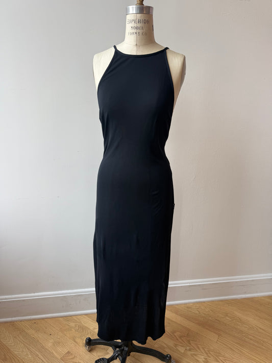 90s Gianfranco Ferre Black Halter Dress