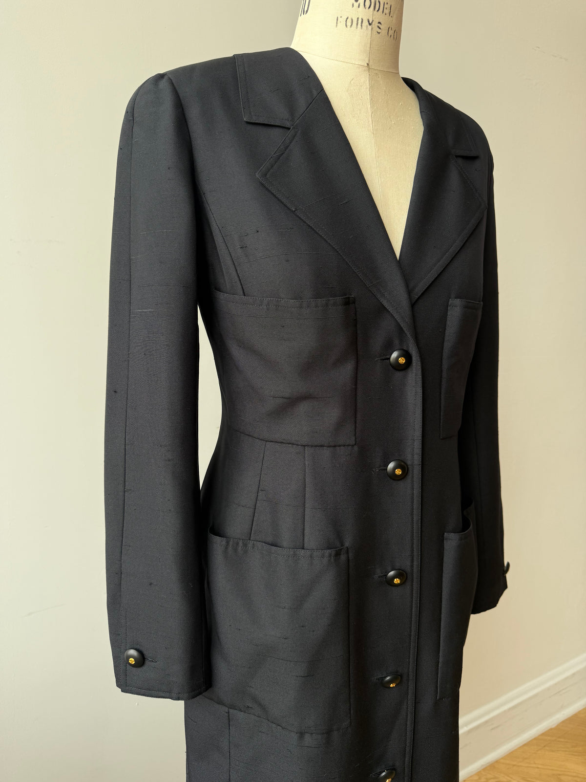 90s Chanel Black Coat/Dress