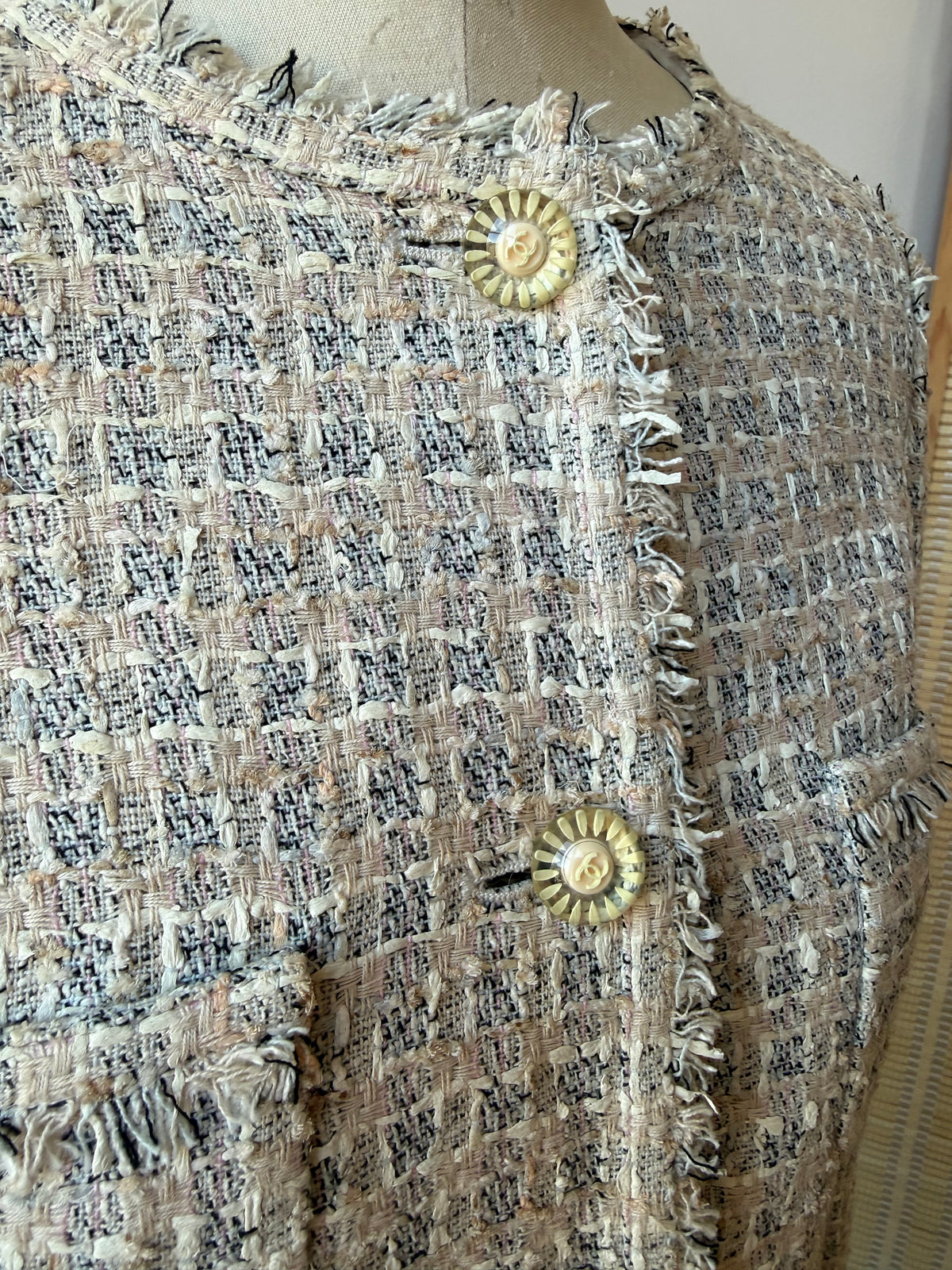2004 Chanel Spring Cream Tweed Jacket