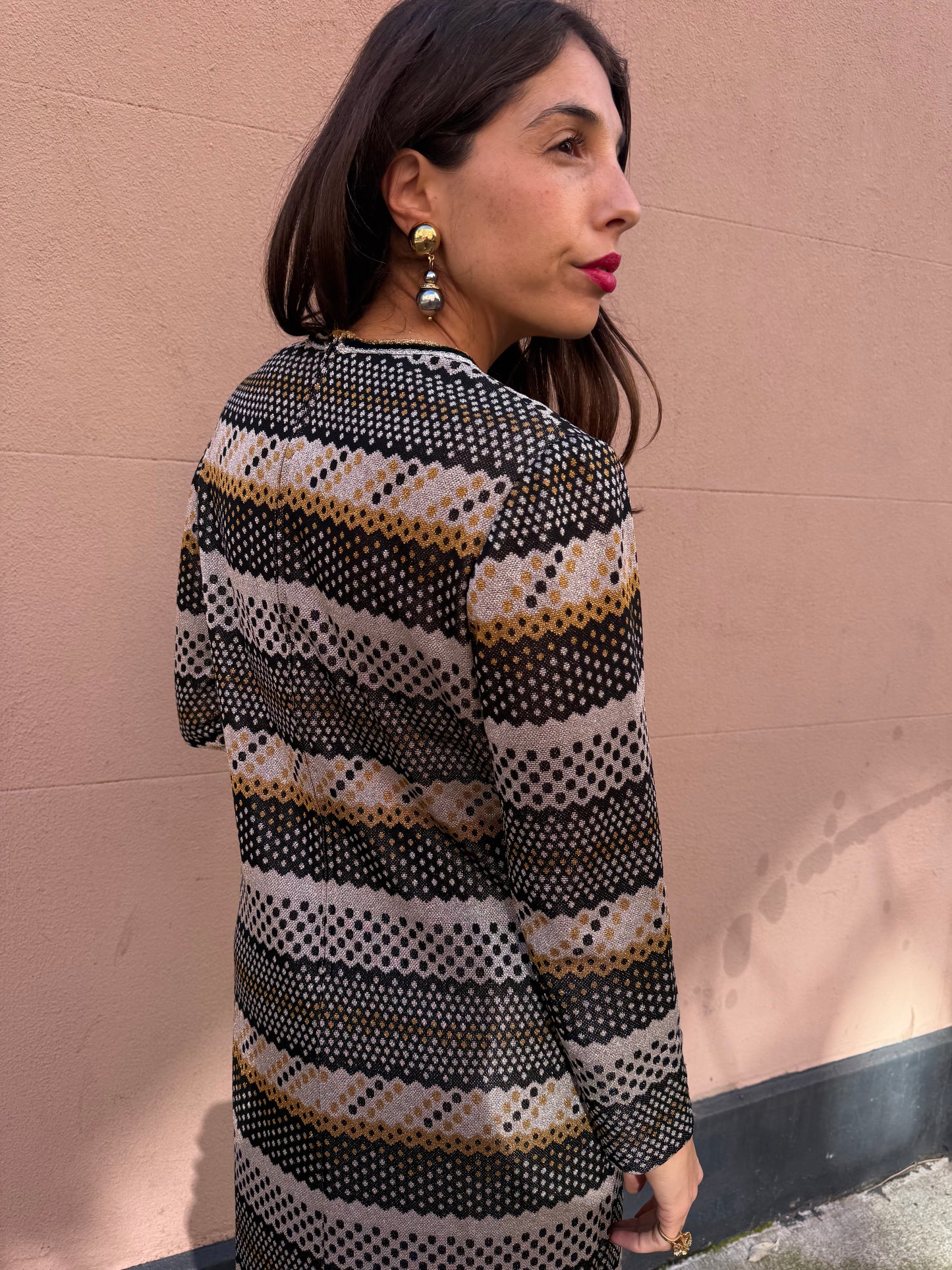 Vintage two tone ball earrings