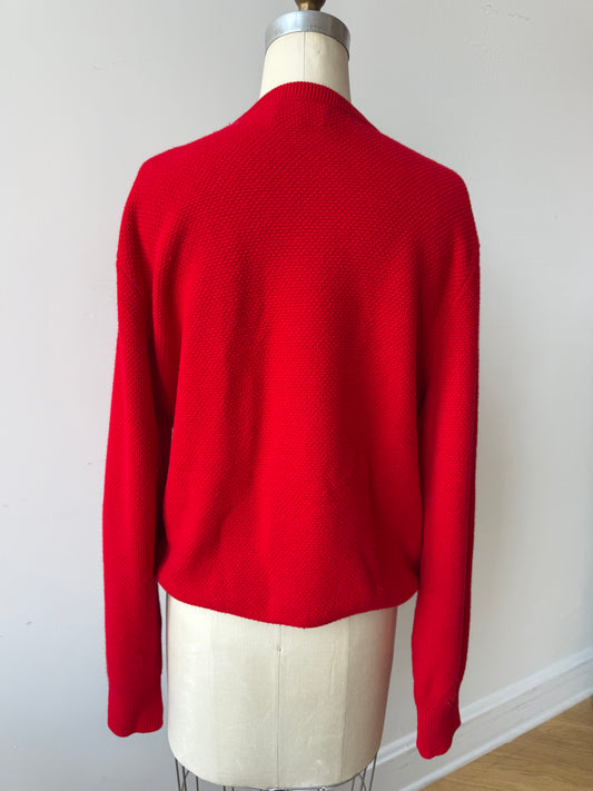 80s Christian Dior Red Pullover Sweater