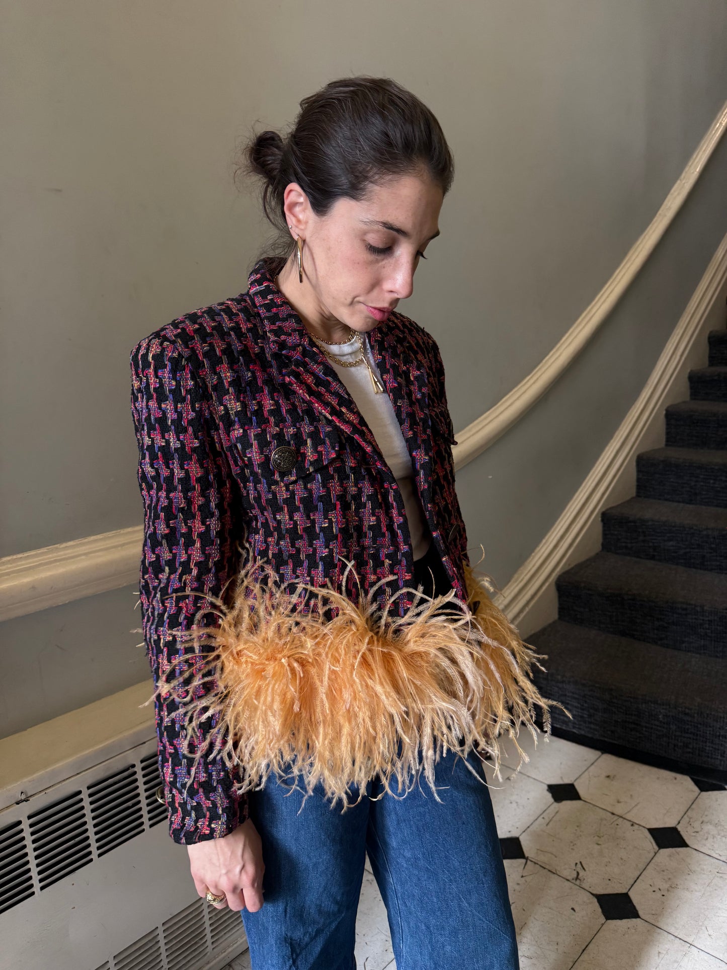 The Kiki - Vintage 90s Fantasy Tweed Blazer