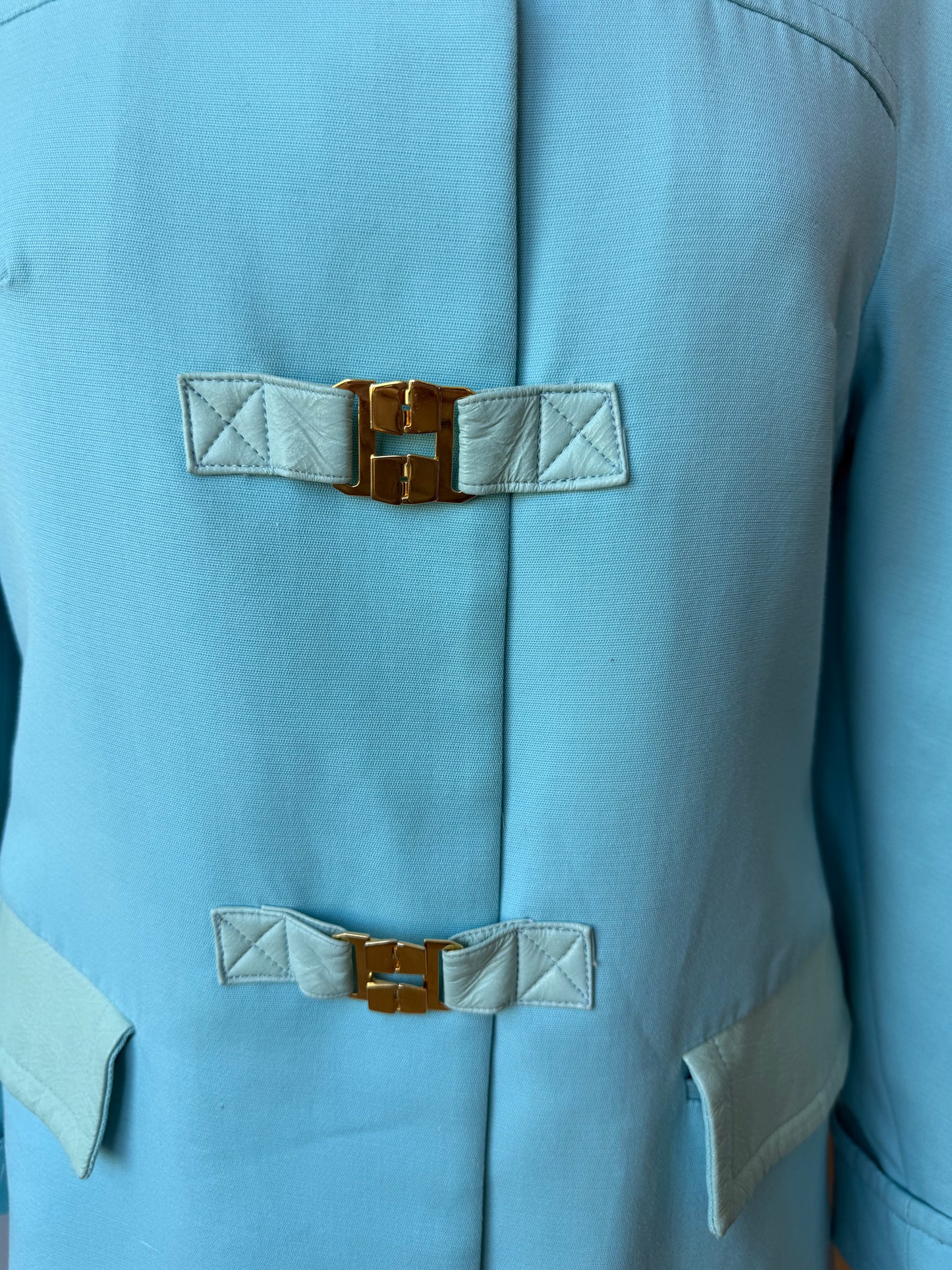 Vintage 1960s French Baby Blue Coat, Mod Era