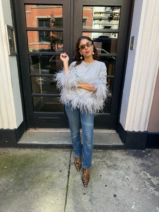 The Coco Feather Sweatshirt - Grey