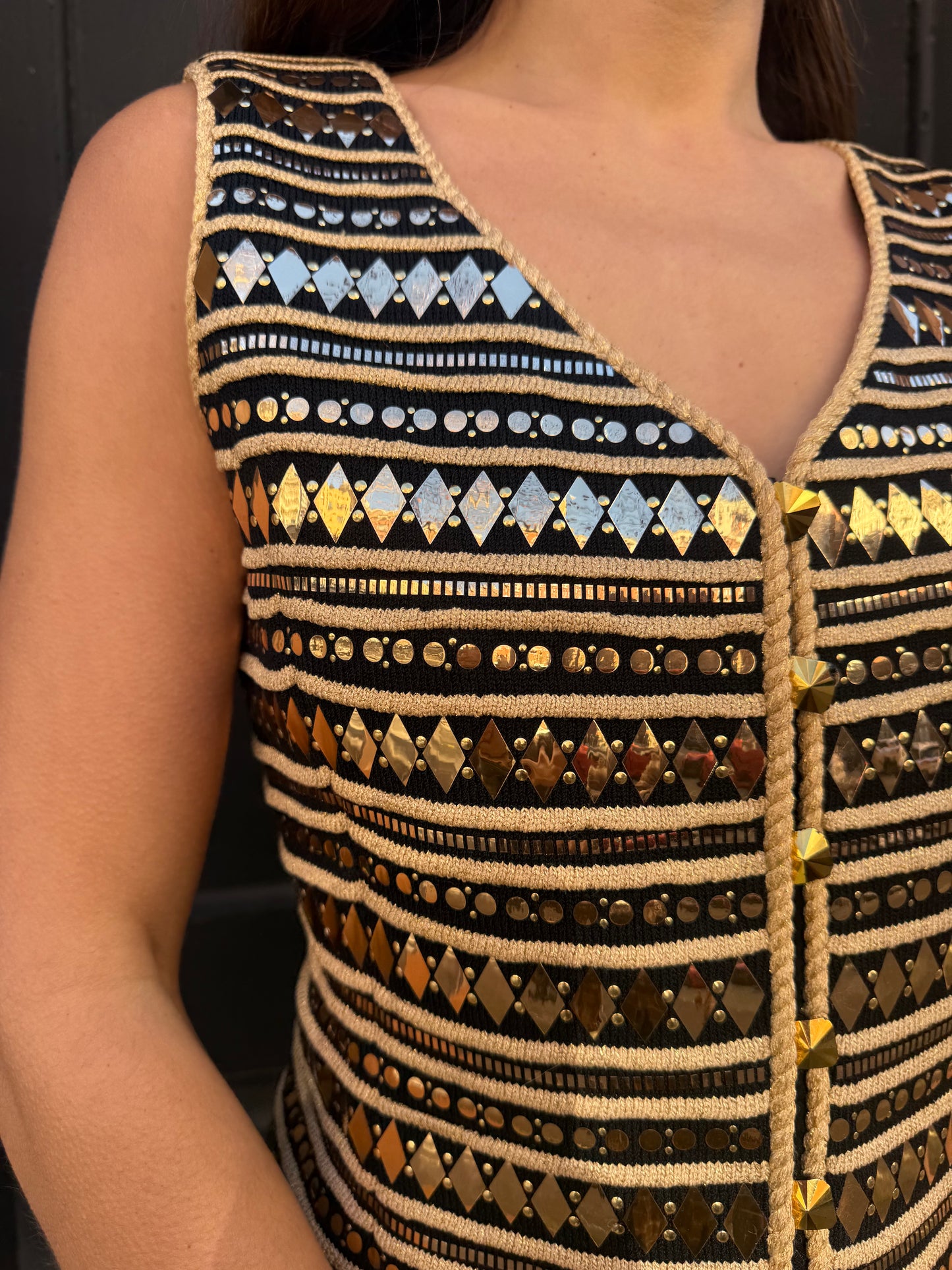 90s St John Gold Embellished Vest