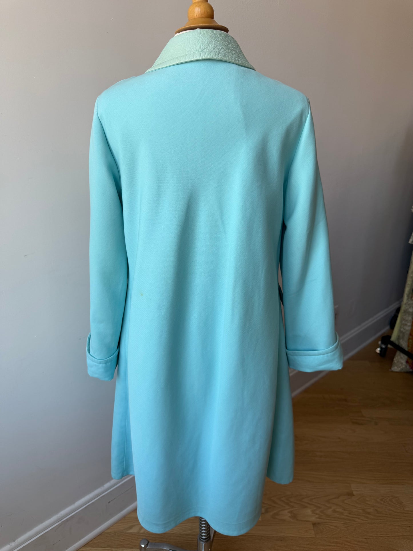 Vintage 1960s French Baby Blue Coat, Mod Era