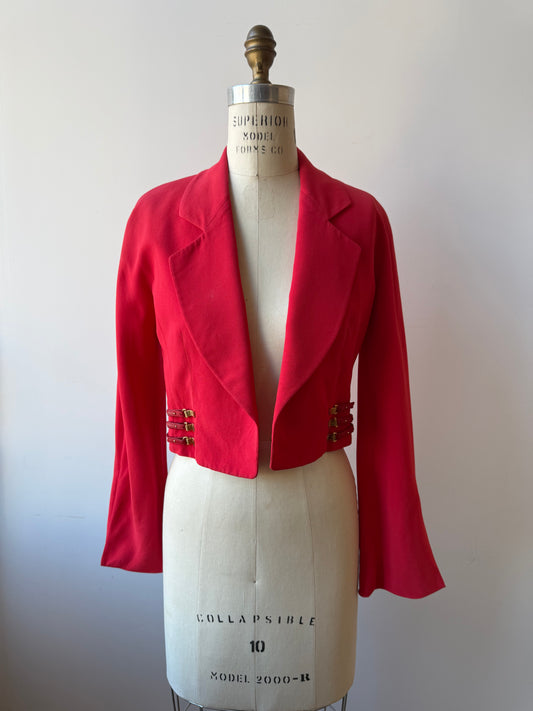 80s Gianfranco Ferre Red Cropped Jacket