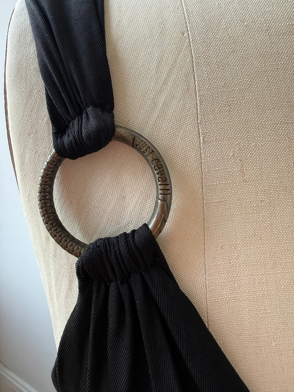 Y2K Cavalli Black Slinky Dress w Leopard bow details