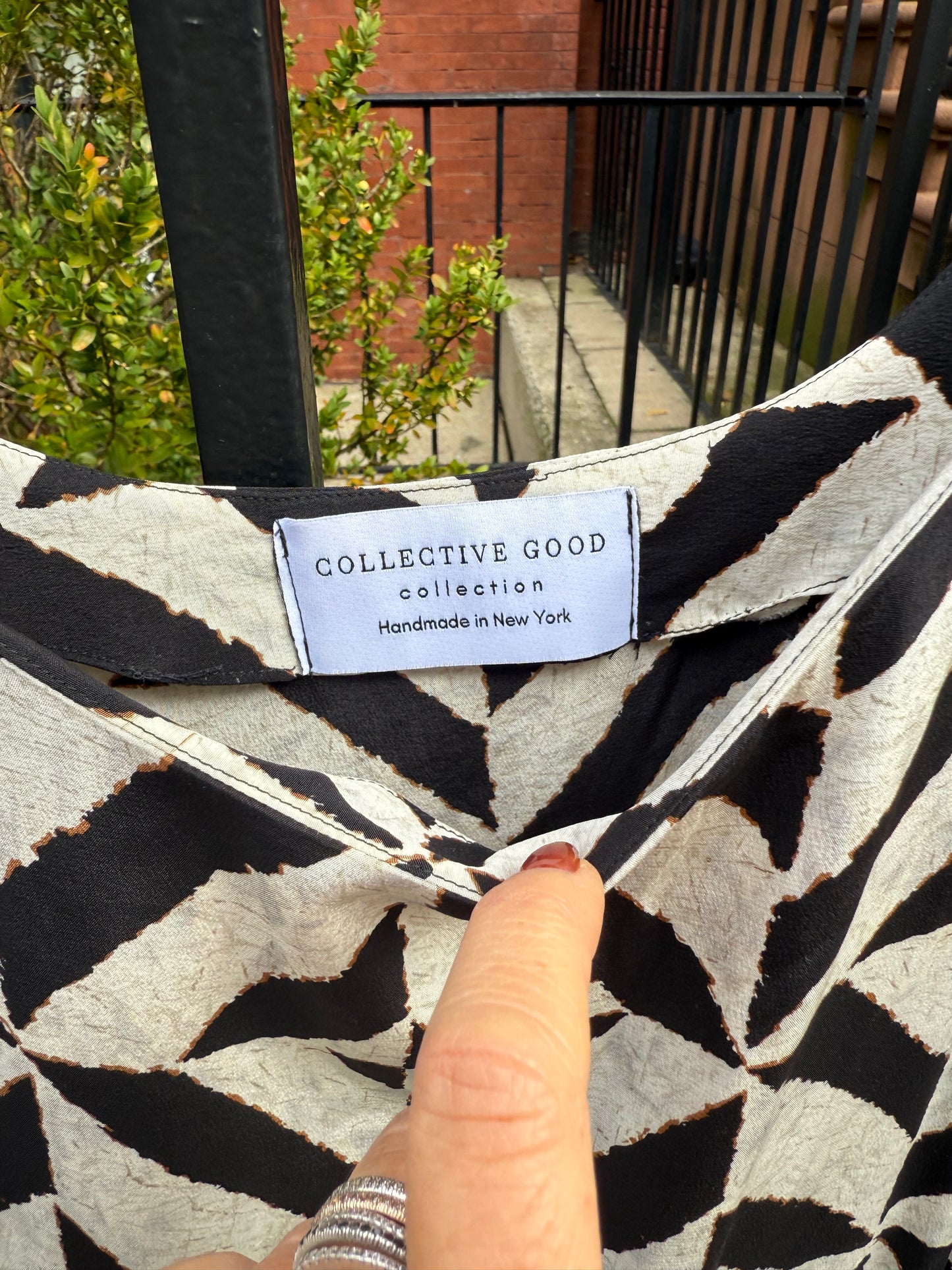 The Belle Tank, black & white print with black