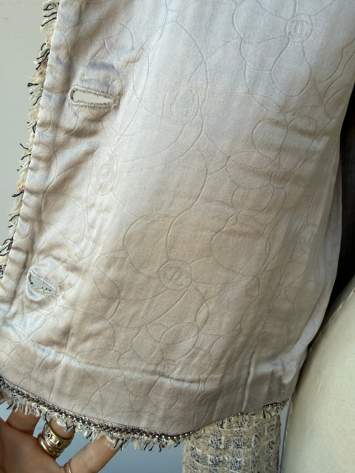 2004 Chanel Spring Cream Tweed Jacket