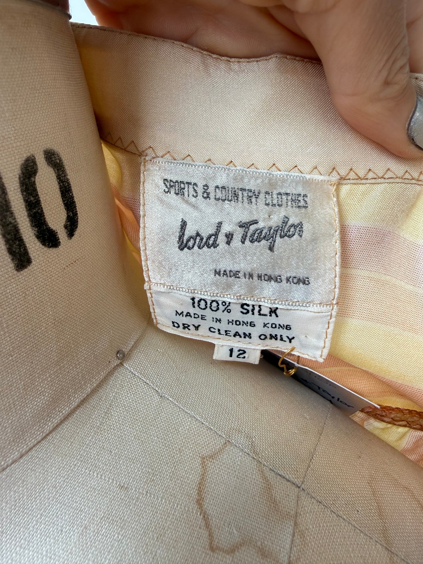 60s Lord & Taylor silk striped dress