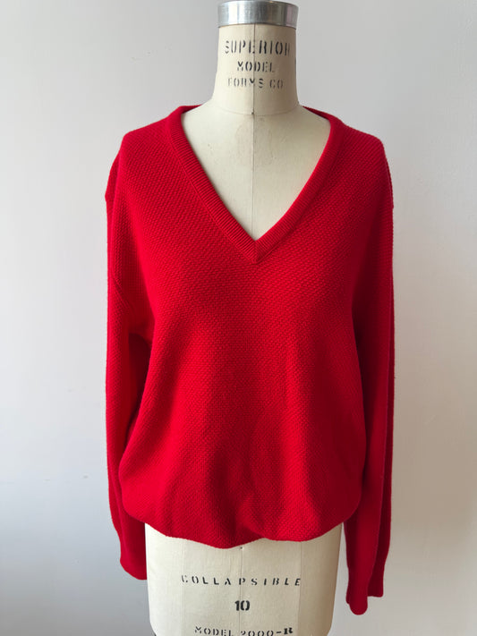 80s Christian Dior Red Pullover Sweater