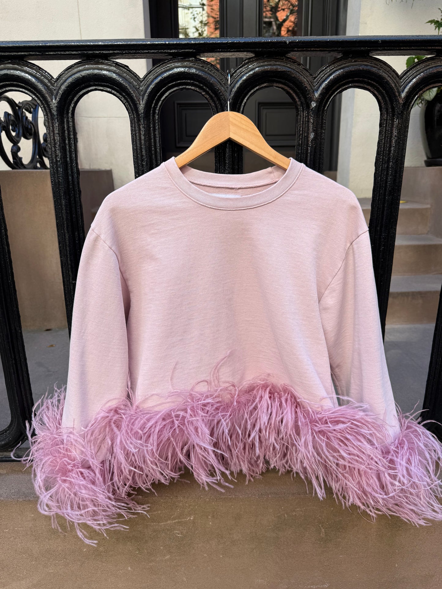 The Coco Feather Sweatshirt - Dusty Pink & Dusty Rose