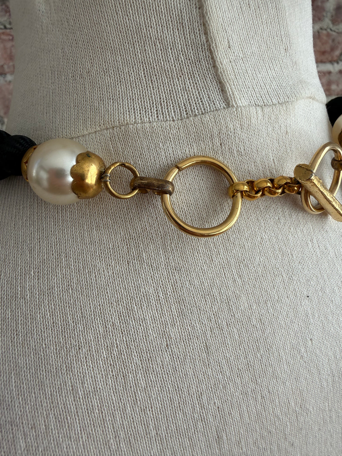 YSL faux pearl and tassel necklace