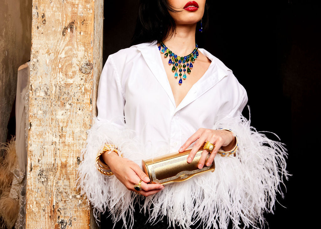 Vintage Gold Rounded Metal Clutch