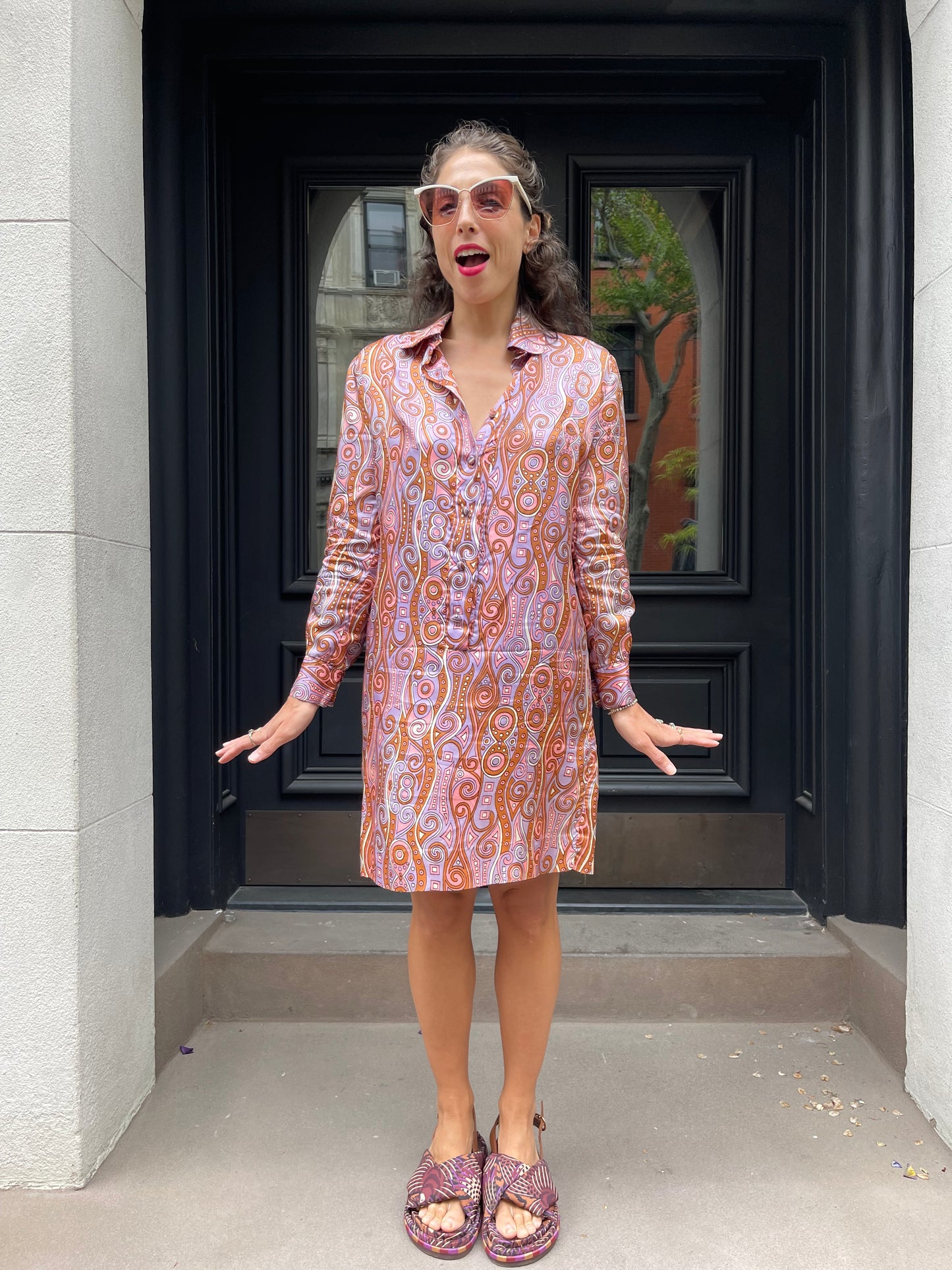 60s/70s psychedelic print dress