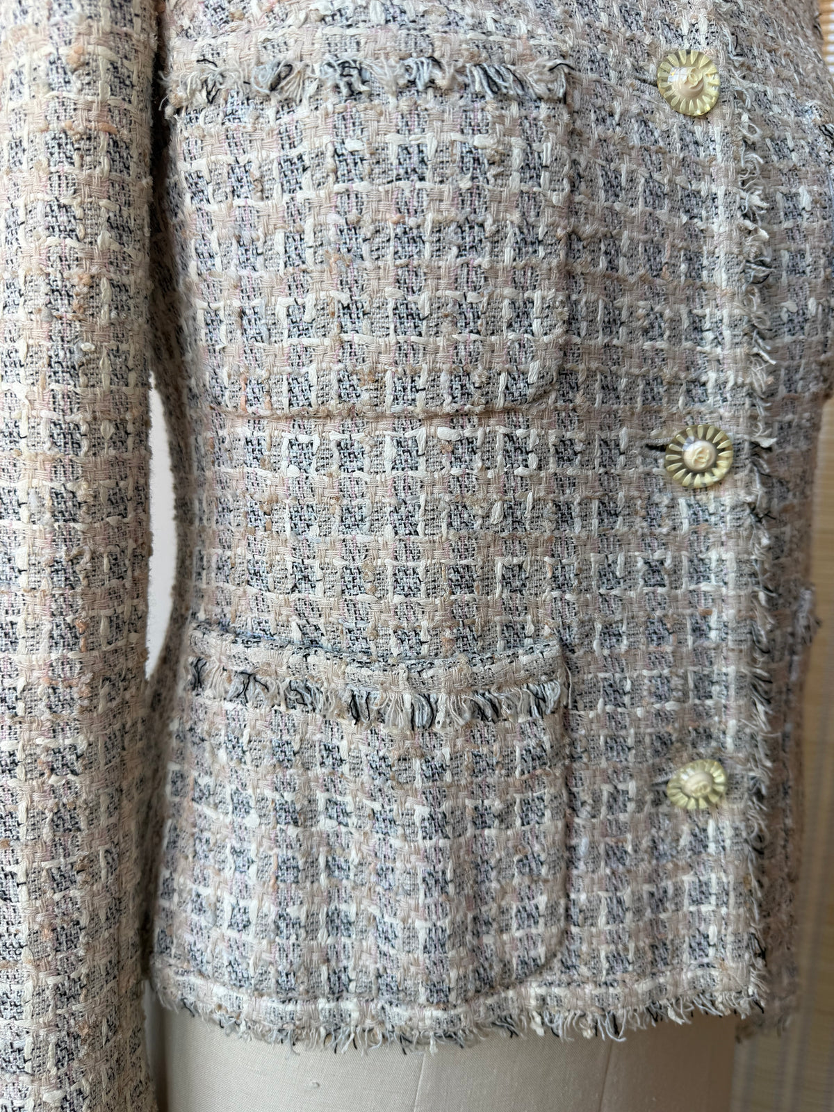 2004 Chanel Spring Cream Tweed Jacket