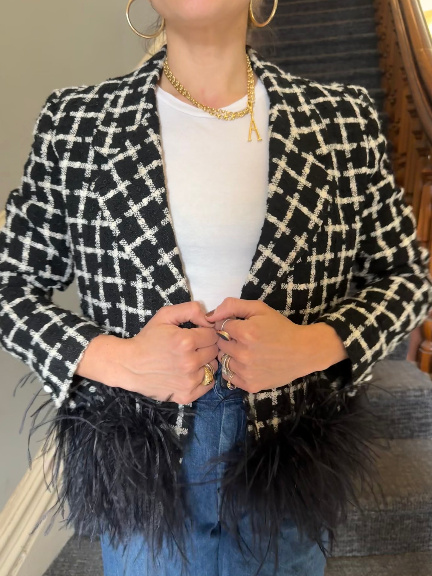 The Kiki - Vintage Black & White Blazer