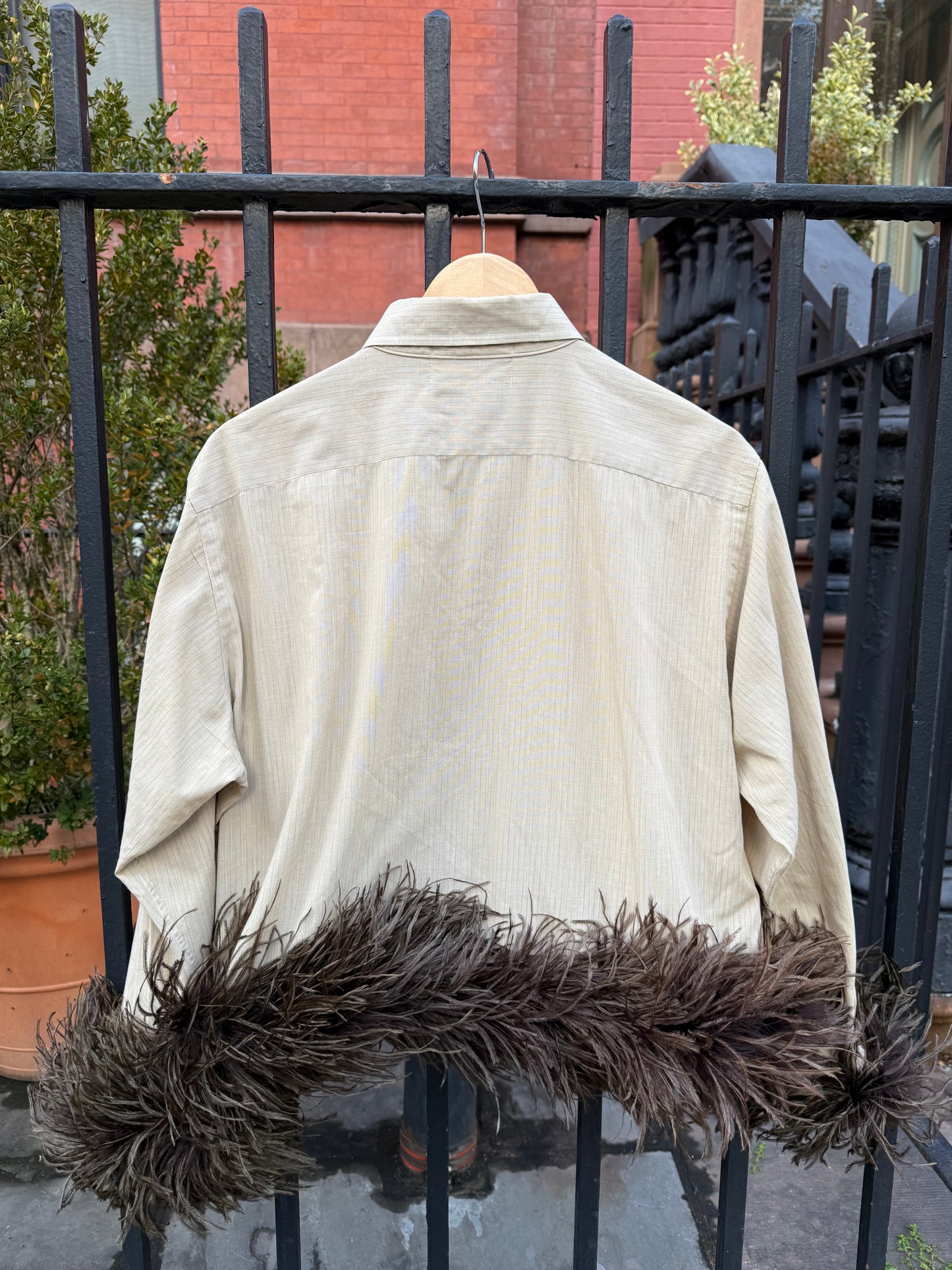 The Colette Feather Shirt Dior - Tan & Brown