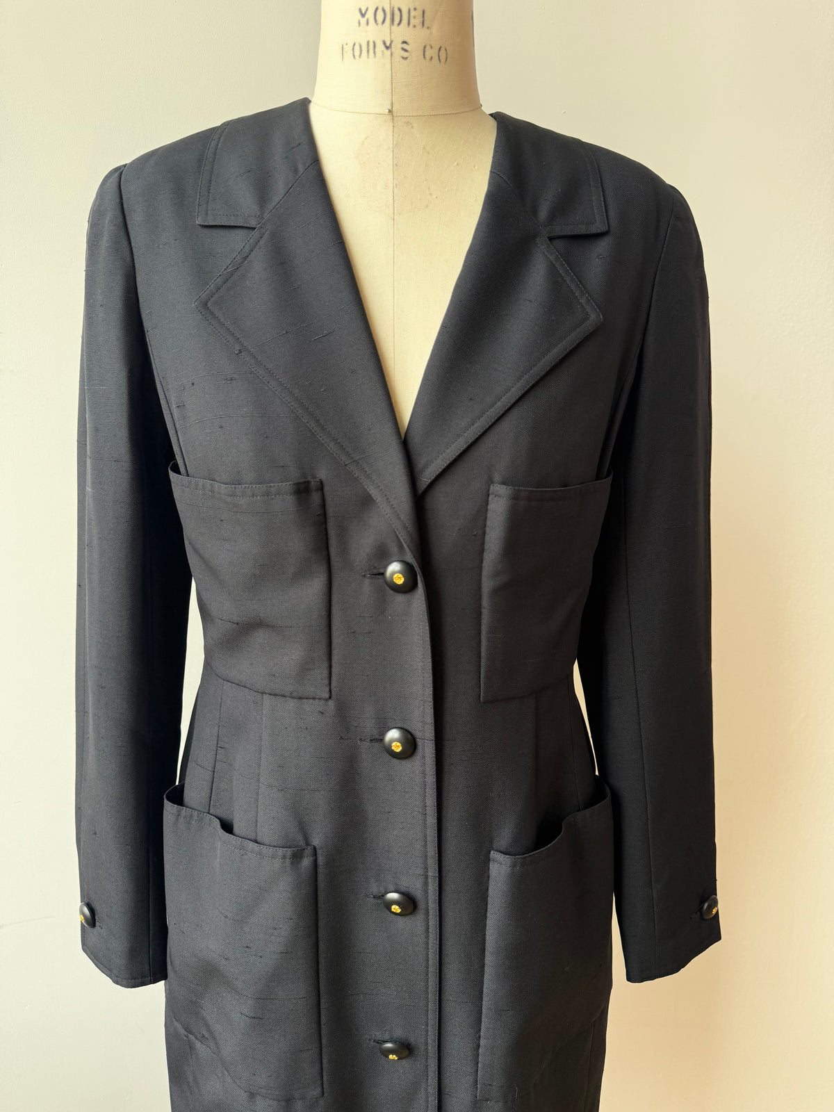90s Chanel Black Coat/Dress
