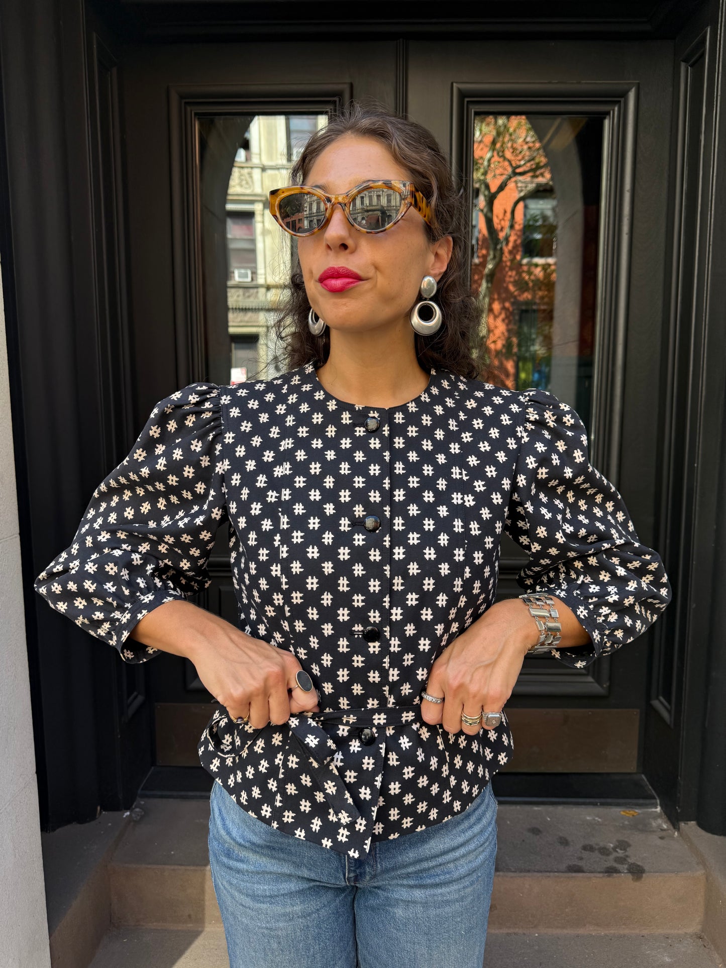 90s Guy Laroche black Puff Sleeve Jacket