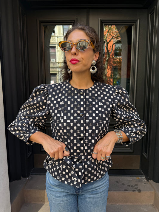 90s Guy Laroche black Puff Sleeve Jacket