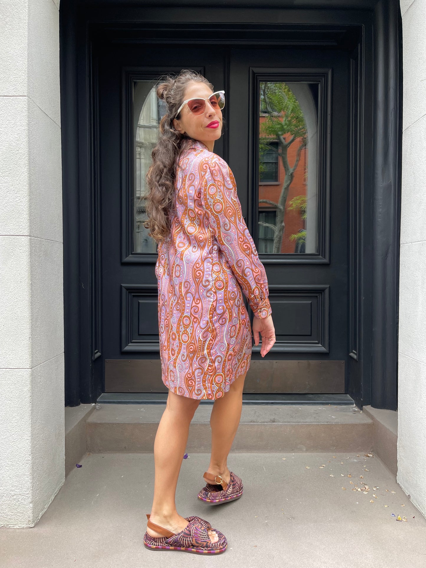 60s/70s psychedelic print dress