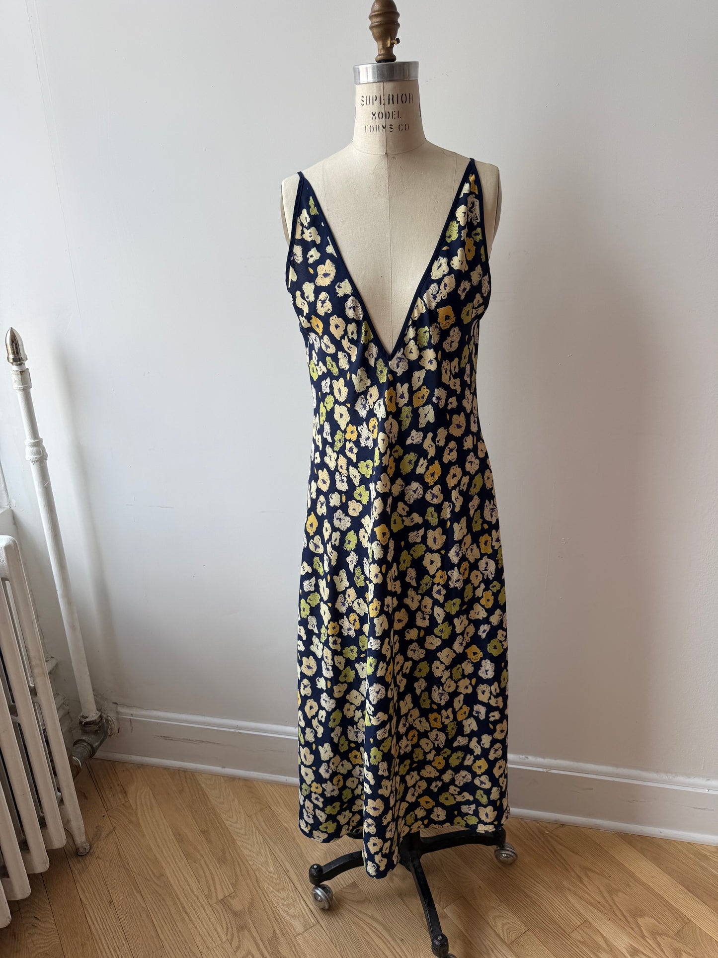 90s Natori floral print dress