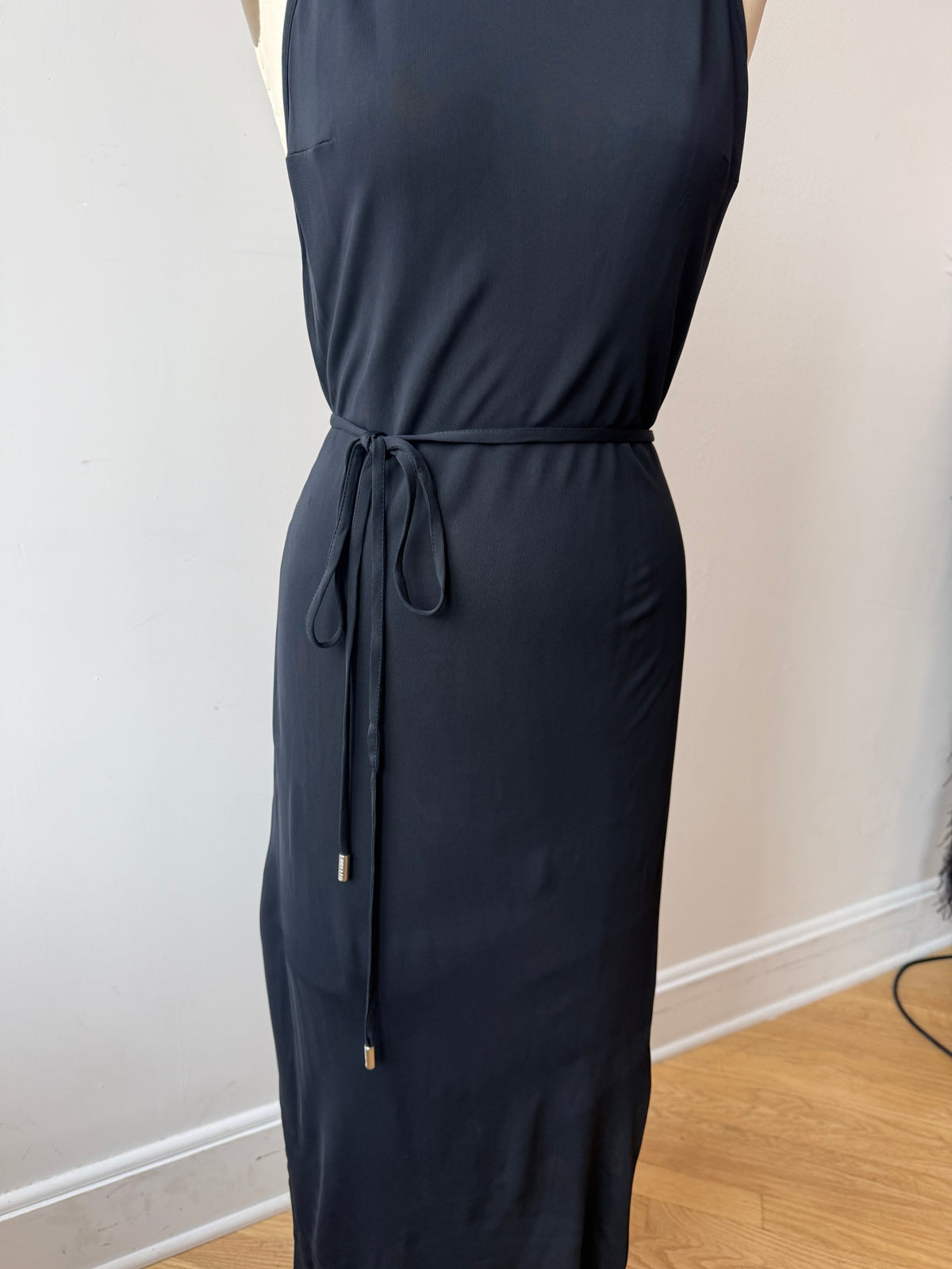 90s Gianfranco Ferre Black Halter Dress