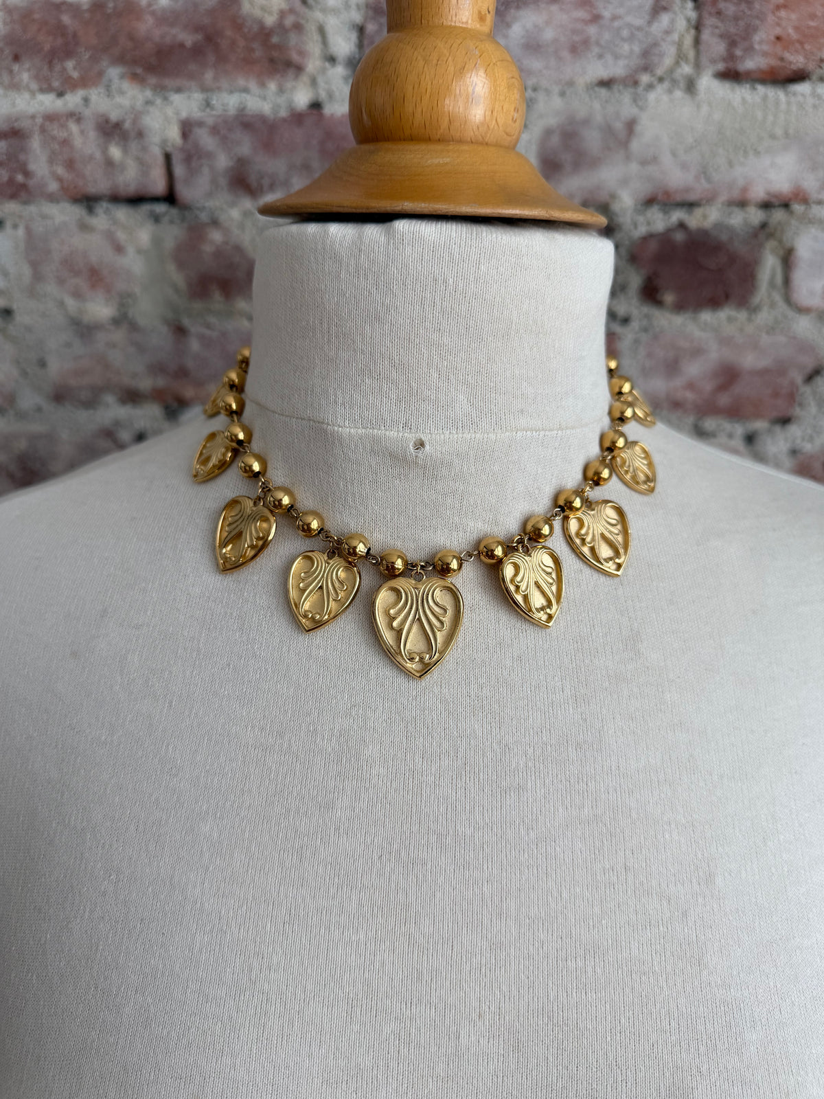 Vintage Napier heart charm necklace
