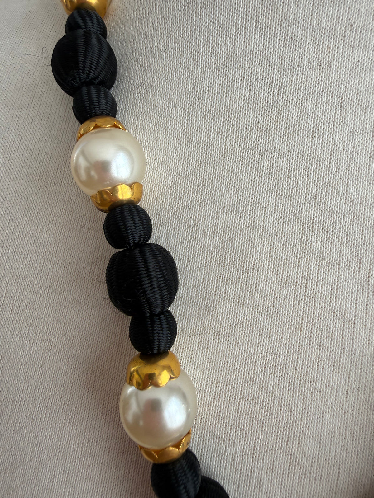 YSL faux pearl and tassel necklace