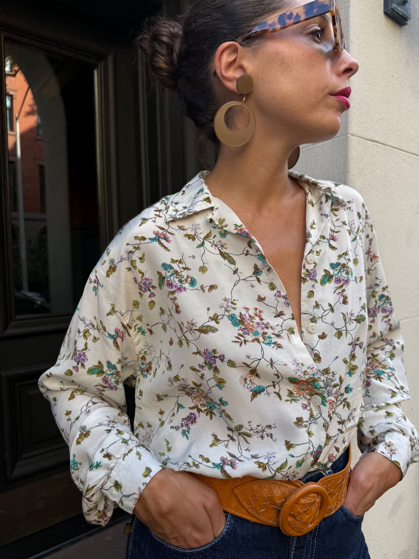 French Vintage Floral Blouse