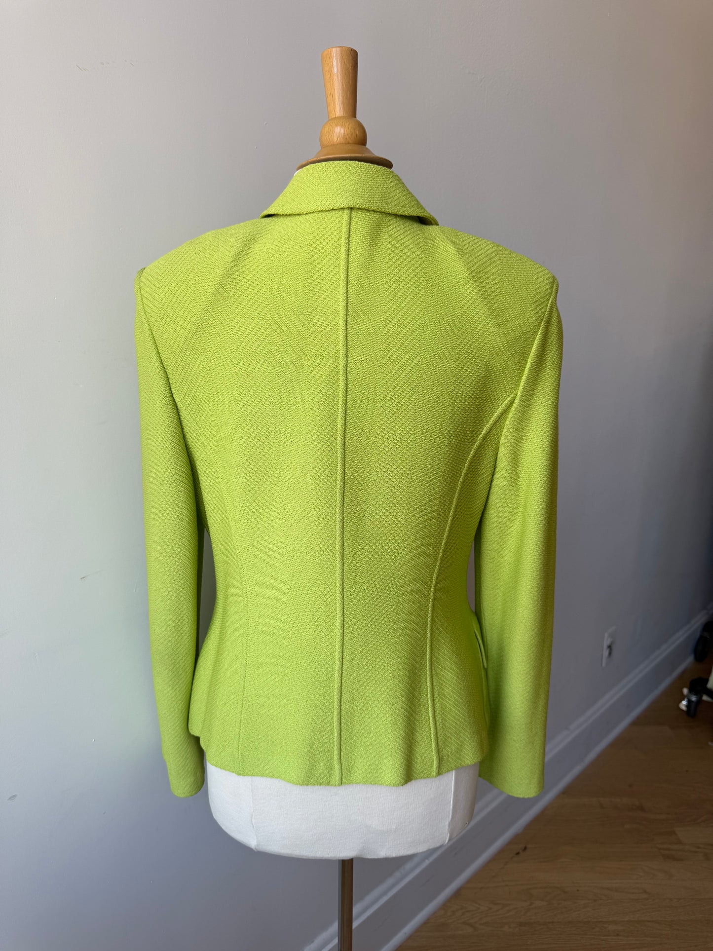 90s St. John Chartreuse Green Knit Blazer