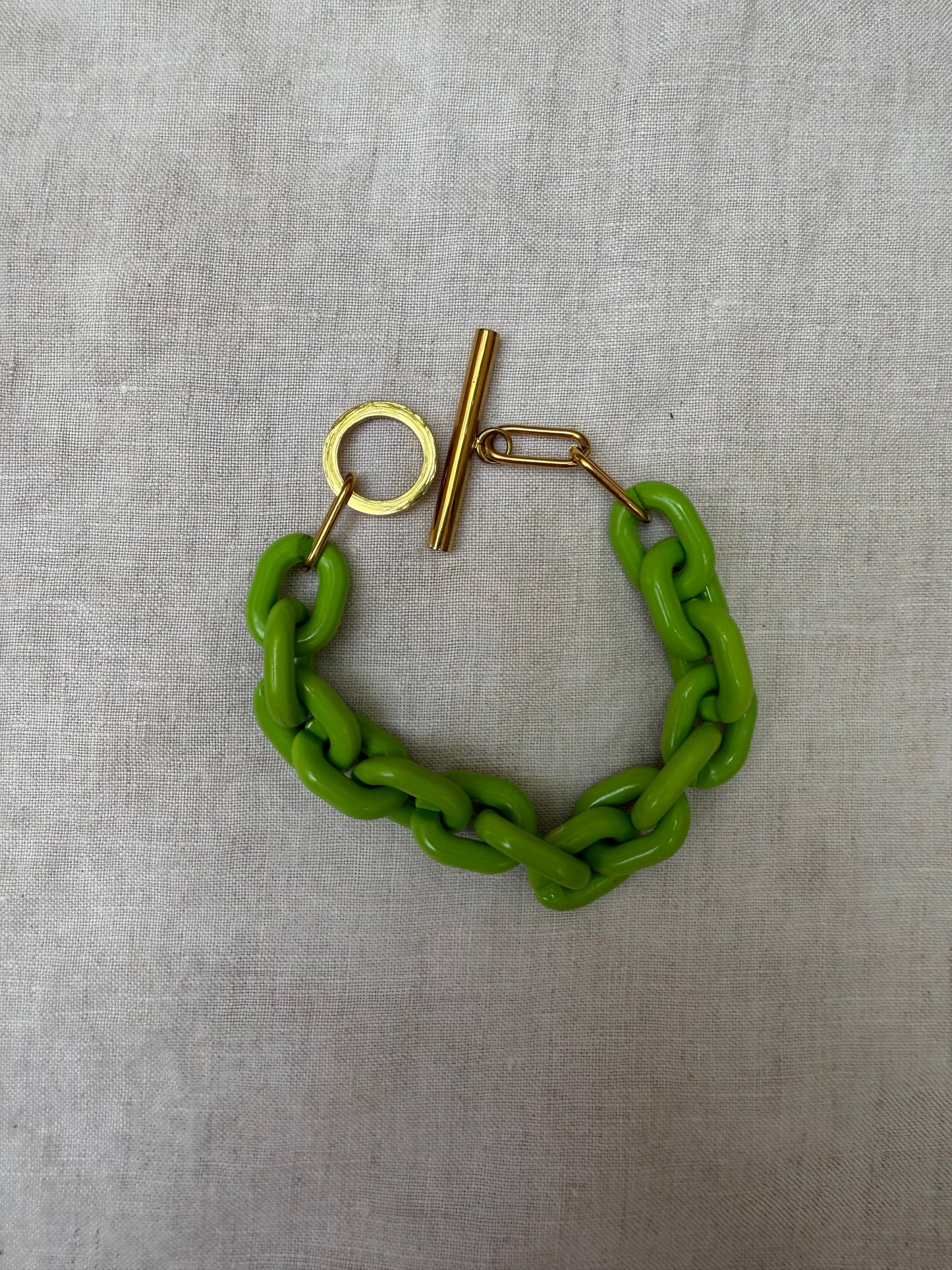 1960s French lime green resin bracelet
