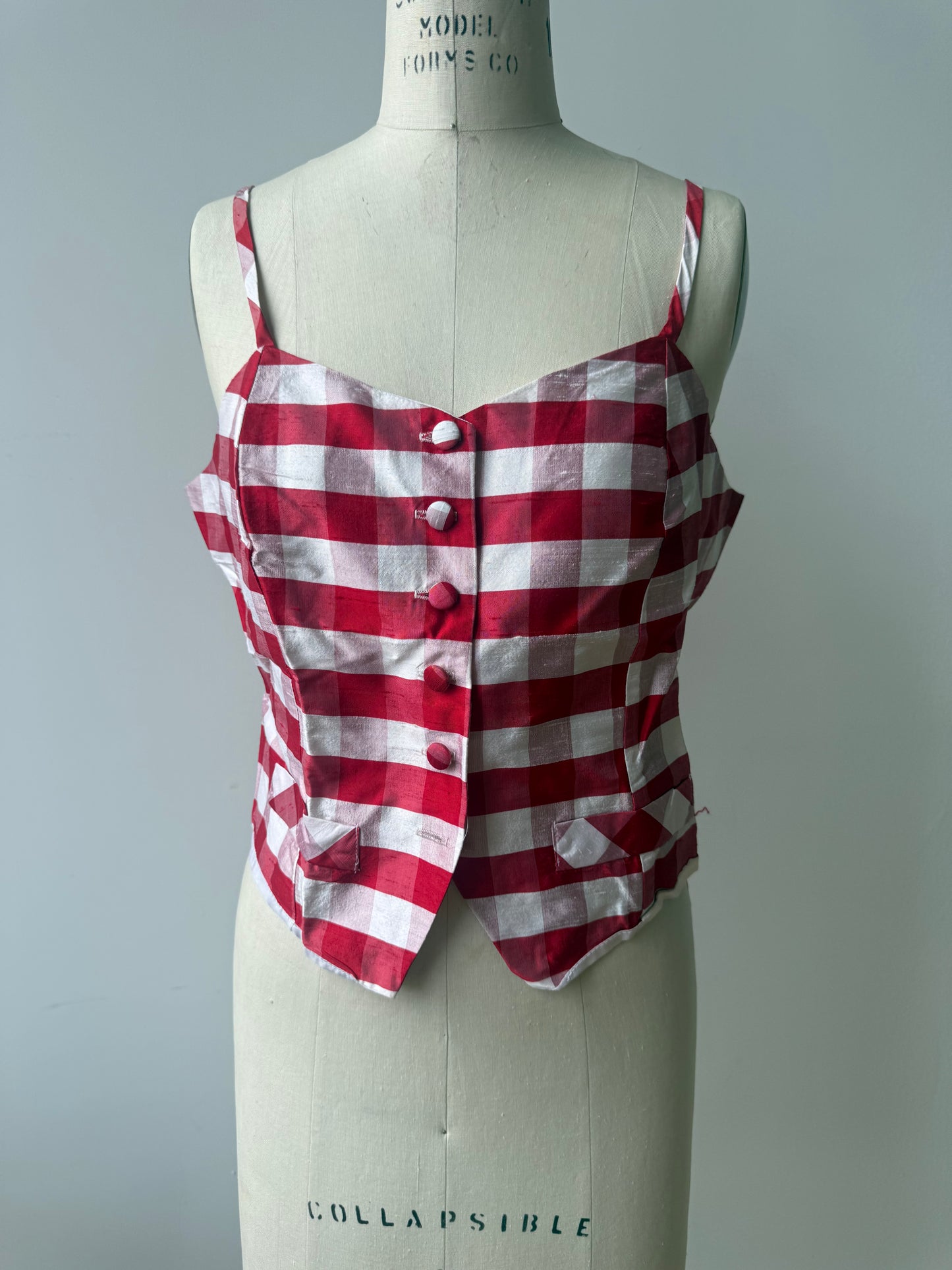 Vintage Silk Gingham Tank