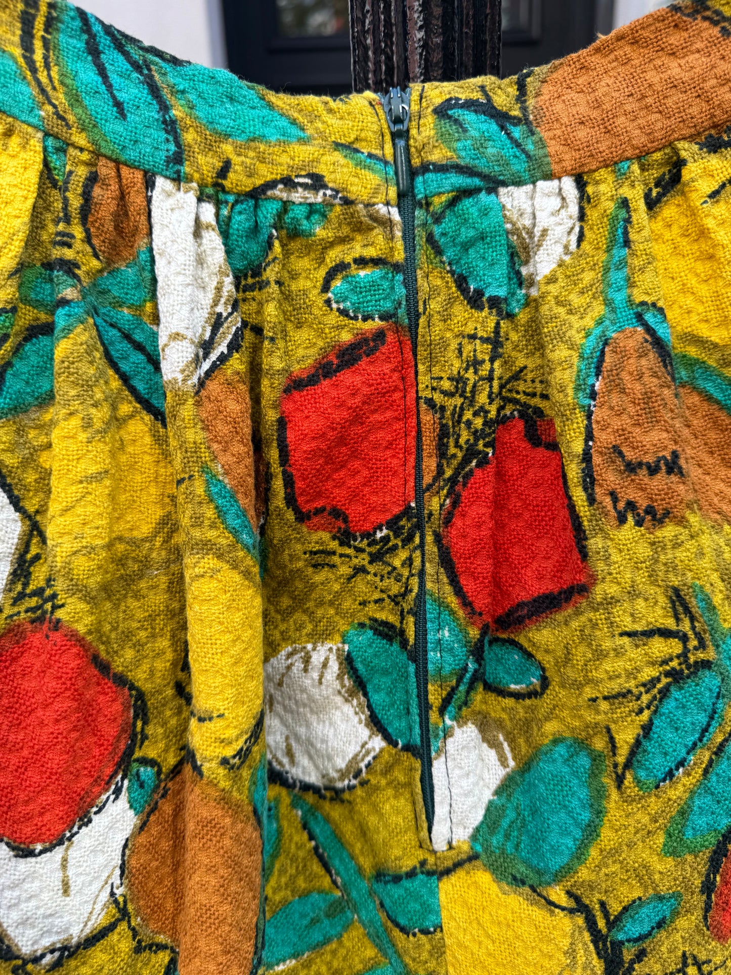 60s French Fruit Print Mini Skirt