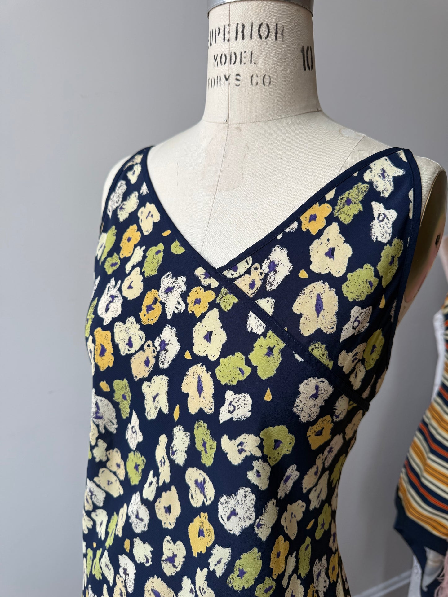 90s Natori floral print dress
