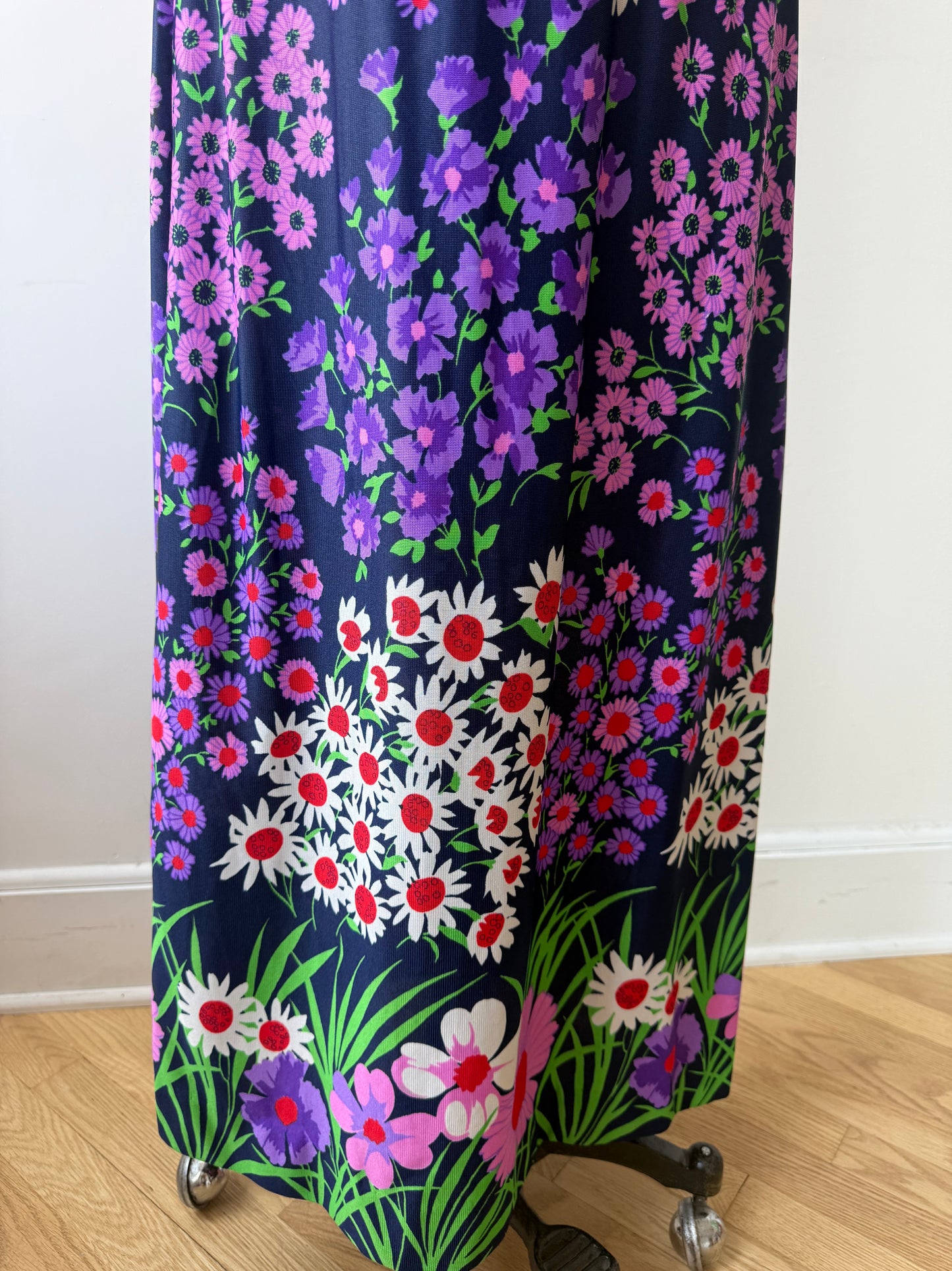Vintage 70s Garden Racerback maxi Dress