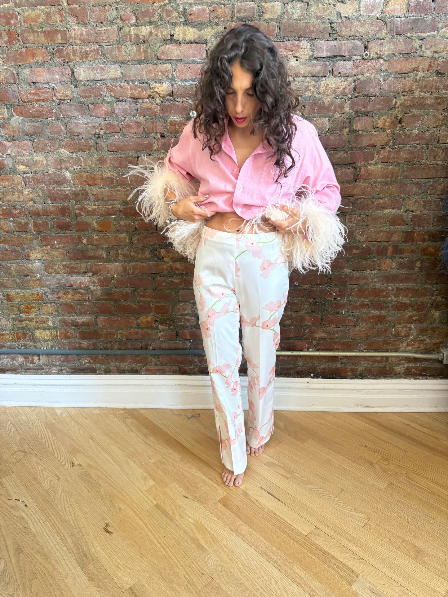 Versace Classic white floral pant