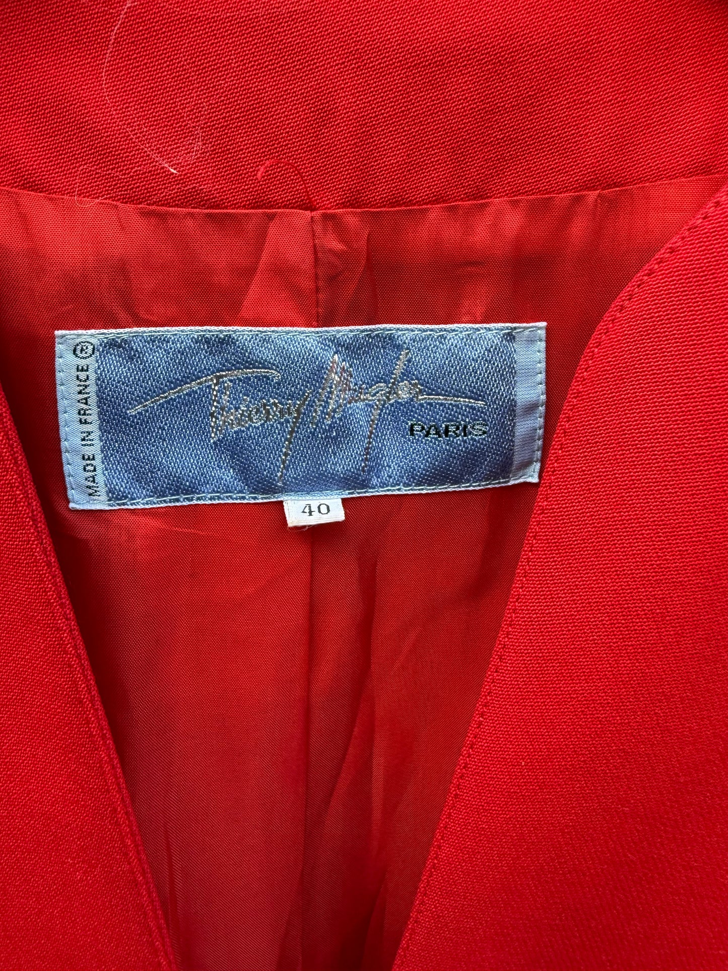 80s/90s Mugler Cherry Red Jacket