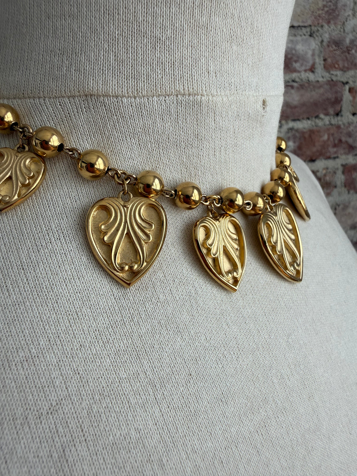 Vintage Napier heart charm necklace